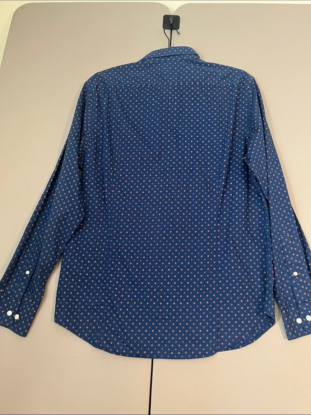 Banana Republic Navy Blue Micro Dot Long-Sleeve Dress Shirt